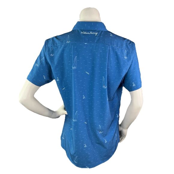 William Murray Mens M Golf Performance Button Down Shirt Sailboat Nautical - Picture 6 of 11